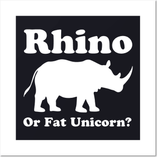 Rhino Or Fat Unicorn New Mens Unisex Fit Funny Cotton Unicorn Posters and Art